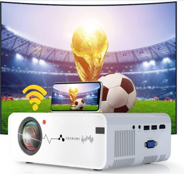 Videobeam Proyector ASAKUKI 410W Wifi HD 5000 Lúmenes